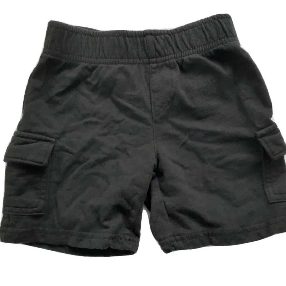 Jumping Beans Boys Shorts Black Knit Pull On Elastic Waist 2T